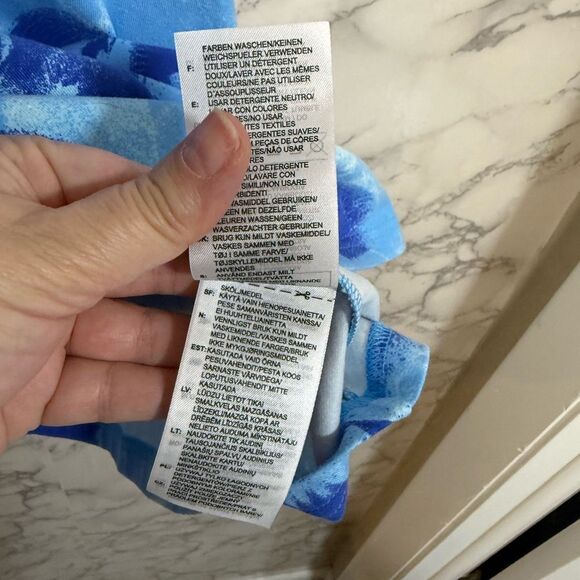 NEW Adidas Floral Graphic Single Jersey Dress Blue Size M - Picture 9 of 13